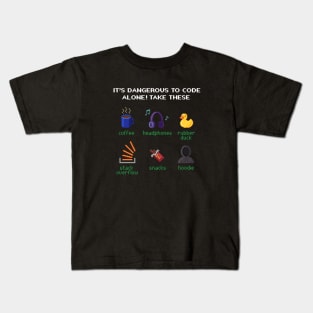 It's dangerous to code alone! - Software Engineering - Pixel RPG Kids T-Shirt